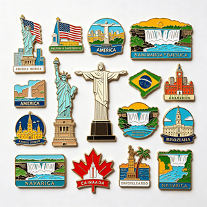 Custom Zinc Alloy 3D Metal Fridge Magnet Wholesale Factory Price Landmark City Tourist Souvenirs Travel Gift Decoration - Product Image 2