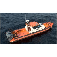 Bote Inflable Rígido de Aluminio de 11 m para Rescate y Patrullaje, con Cabina, Collarín de Espuma y Certificación CE