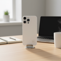 Coque arrière en verre blanc pur pour 15 Pro Max avec protection d'appareil photo et support à bande pour téléphone portable