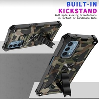 Camouflage motif armure béquille étui de téléphone portable pour Xiaomi 11T Redmi Note 11 10C 12 13 POCO X6 Pro Plus housse de protection