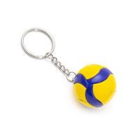 Nouveaux porte-clés promotionnels de luxe miniatures personnalisés en métal et PVC, mini pendentifs 3D en PVC, porte-clés de volley-ball en plastique
