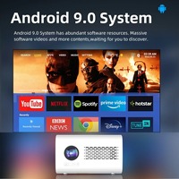 Projecteur intelligent portable d'extérieur T100 1080P Full HD 1500ANSI Android 9.0 5G WiFi Bluetooth projecteur de cinéma à domicile LED sans fil