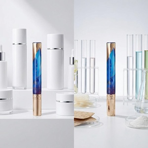 Tubo Cosmético Azul de Lujo Personalizado con Cabezal de Masaje de Aleación de Zinc para Crema de Ojos y Sérum, Envase Ecológico para el Cuidado de la Piel - Product Image 6