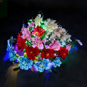 Coronas de Flores Luminosas con Luces LED, Guirnaldas de Peonías para Bodas, Cumpleaños, Mardi Gras, Fiestas - Product Image 6