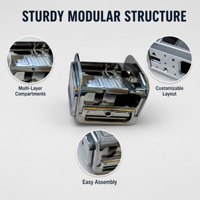 OEM Custom Metal Enclosure Polished Finish U Shaped Housing With Corrugated Base and Precision Cutouts for Industrial
