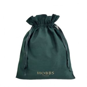 Bolsa de Almacenamiento de Algodón Ecológica Personalizada con Cordón, Color Verde Oscuro, para Guardar Zapatos, a Prueba de Polvo - Product Image 1