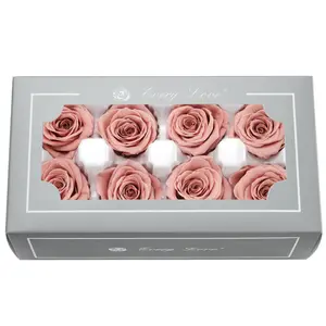 Yunnan Feishuo Hot Selling 4-5 cm 8 roses one box eternal rose Preserved Roses For Decoration