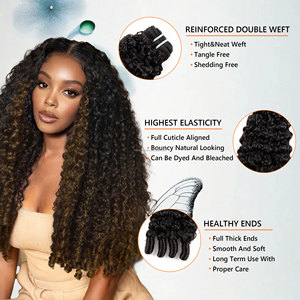 Extensiones de Cabello Humano Virgen Sin Procesar, Calidad de Salón, Cutícula Alineada, Cabello Birmano Rizado Natural para Coser - Product Image 5
