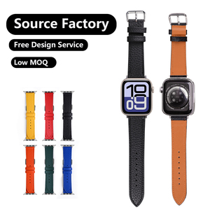 Bracelets de montre en cuir PU Litchi de luxe faits à la main sur mesure OEM Western 38 40 41 42 44 <span class=keywords><strong>45</strong></span> <span class=keywords><strong>mm</strong></span> pour <span class=keywords><strong>Apple</strong></span> Iwatch Series 4 5 6 - Product Image 1