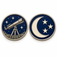 Pièce commémorative personnalisée en alliage de zinc, motif ciel nocturne, cadeau promotionnel pour événements de groupe, fabrication directe en gros