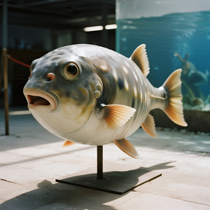 Modèle de simulation en forme de poisson-globe fabriqué à la main pour l'éducation marine préscolaire de mariage affiche le centre commercial de nouveauté - Product Image 2