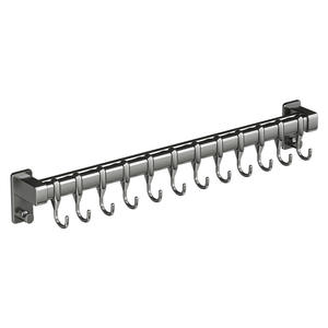 ชั้นวางของติดผนังสำหรับห้องครัวแบบไม่ต้องเจาะ สีดำเมทัลลิกขัดเงา สำหรับเก็บฝาหม้อ เขียง และอุปกรณ์ครัว - Product Image 2