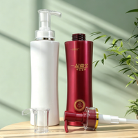 Bouteille de luxe personnalisée en plastique PET Zhongshi avec pompe à pression, modèle cintrée, pour emballage de savon, shampoing, lotion corporelle, gel douche et faux cils