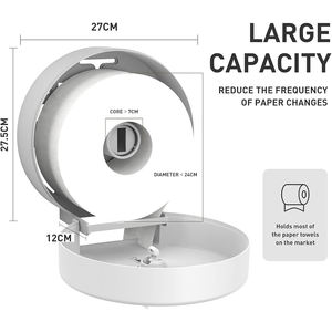 Dispensador de Papel Higiénico Jumbo Comercial Personalizado, Dispensadores de Papel Higiénico Grandes, Soporte de Papel Higiénico para Montar en la Pared - Product Image 3