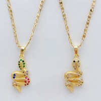 JML Vente en gros pendentif serpent serpentin plaqué or 14 carats nouveau design collier pour enfants pendentifs de serpiente en laiton et zircon