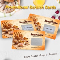 Cartes à gratter personnalisées pour événements promotionnels de boulangerie, livraison rapide, impression numérique sur carton