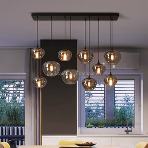 Lámpara Colgante Moderna de Bola de Cristal Gris Ahumado para Isla de Cocina, Luz Decorativa Nórdica para Restaurante - Product Image 4