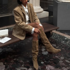 Nouvelles vestes décontractées sur mesure pour femmes, vestes de soirée élégantes, vestes en velours à revers oversize simples et vintage - Product Image 2