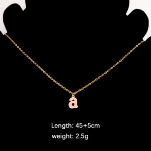 Colgante de abalorios de letras minúsculas A-Z <span class=keywords><strong>con</strong></span> caída de aceite para hacer joyas personalizadas DIY - Product Image 6