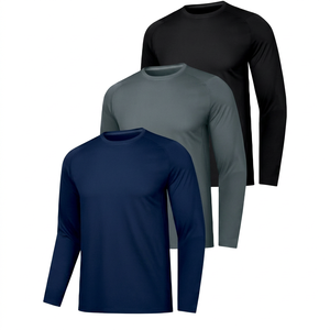 Wholesale Men's Long Sleeve Running <b>Tshirt</b> Quick Dry 100% <b>Polyester</b> High Quality Regular Fit Blank Hip Hop Anti-UV Breathable - Product Image 1