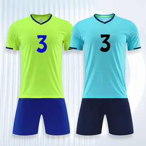 طقم كامل من ملابس كرة القدم للرجال البالغين مقاس 25/26، زي تدريب رياضي، ملابس كرة قدم 100% بوليستر سريعة الجفاف بأكمام قصيرة - Product Image 6