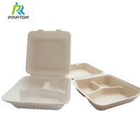 Boîte alimentaire écologique compostable, emballage à emporter, boîte à bagasse de canne à sucre