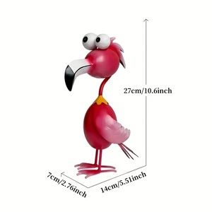 Ngoài trời kim loại động vật vườn trang trí nội thất màu hồng Flamingo nghệ thuật kim loại chim - Product Image 6
