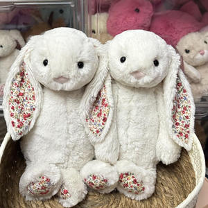 Jouet en peluche créatif confortable en forme de lapin blanc rose <span class=keywords><strong>Bonny</strong></span> avec des oreilles de fleurs, adorable peluche, 31-50 cm, rembourrage en coton PP, 14 ans et plus, vente en gros - Product Image 4