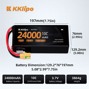 סוללת ליתיום-פולימר KKLIPO 300Wh/kg בעלת קיבולת גבוהה ועמידות לאורך זמן 24000mAh 12S לרחפנים, סוללת ליפו 12 תאים 32000mAh - Product Image 2