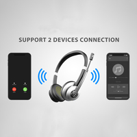 Casque supra-auriculaire avec micro ENC, haut-parleur de 40 mm, connexion stable pour Skype, Teams et appels professionnels