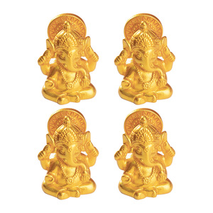 Tượng voi phong thủy nhỏ may mắn Đông Nam Á, tượng voi vàng 3D, tượng Ganesha bằng nhựa, đồ thủ công trang trí - Product Image 1