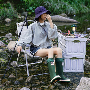 Çiftler yağmur çizmeleri uzun tüp su ayakkabısı moda kaymaz nehir izleme balıkçılık kauçuk ayakkabı su botları erkekler kadınlar - Product Image 2