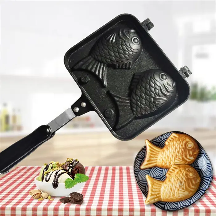 Taiyaki pan household waffle pan DIY biscuit cake mold double fish baking mold sea bream grill plate