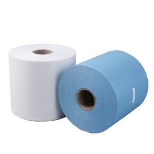 Rolo de papel industrial não-tecido, rolo de papel industrial para limpar polpa de madeira sem fiapos toalhetes de poliéster papel de limpeza