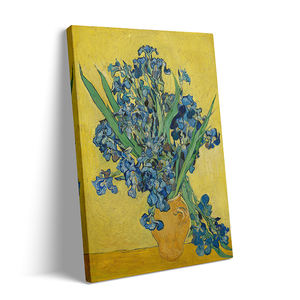 Venta al por mayor decoración del hogar lienzo pintura al óleo Mural Art Deco madera Van Gogh <span class=keywords><strong>girasol</strong></span> Naturaleza muerta flor impresión diseño colgante - Product Image 2