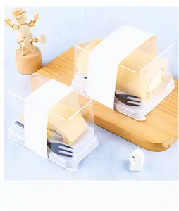 Scatole per imballaggio in PVC di plastica trasparente Mini MOQ scatole per cupcake trasparenti Bento cake and cupcake box