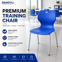 Chaise empilable en PP avec coque en fibre de verre, poignée de transport, pieds en acier ergonomiques, pour la formation, le bureau, les conférences, l'école, la chambre, vente en gros OEM