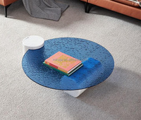 Table basse ronde en verre arc-en-ciel, en plastique renforcé de fibres de verre, à la mode