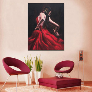 Pintura <span class=keywords><strong>al</strong></span> <span class=keywords><strong>Óleo</strong></span> Original <span class=keywords><strong>de</strong></span> Arte Español, Hermosa Pintura <span class=keywords><strong>de</strong></span> Flamenco sobre Lienzo, Tamaño Personalizado, Decoración <span class=keywords><strong>de</strong></span> Pared para el Hogar, Hotel/Habitación - Product Image 2