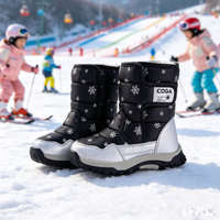 Bottes de neige imperméables pour femme à tige haute, idéales pour les activités urbaines hivernales, entièrement doublées de fourrure, mi-mollet, semelle antidérapante profonde