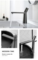 Robinet de lavabo moderne minimaliste multicolore en laiton, monocommande, monotrou, à poser sur le plan, eau chaude et froide, avec cartouche céramique, pour salle de bain