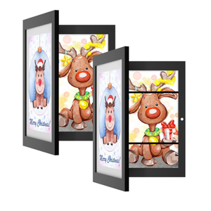 Bois Oeuvre Cadres Photo Enfants Enfant Art Cadres Avant Ouvert Modifiable avec Support <span class=keywords><strong>pour</strong></span> Affiche Photo Dessin Peintures <span class=keywords><strong>Photos</strong></span> - Product Image 1