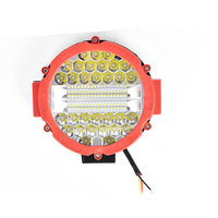 Feux de route LED ronds, lampe spot tout-terrain, bord rouge, couvercle en PC transparent HD, lampe auxiliaire pour camion, SUV