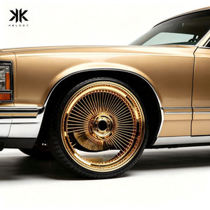 Cerchi in Filo Dorato Premium 24-26 Pollici con Coprimozzo Flottante per <span class=keywords><strong>Auto</strong></span> Classiche Lowrider - Product Image 4
