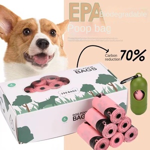 Sacs à déjections canines robustes et étanches, couleur rose, lot en gros, fournitures pour promenades canines, écologiques, vente en gros - Product Image 2