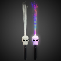 Bâton lumineux LED d'Halloween, baguette citrouille et crâne à fibres optiques clignotantes, jouet lumineux pour enfants, fournitures en vrac pour festivals et événements festifs