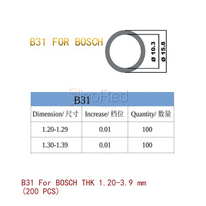 Cuña de ajuste <span class=keywords><strong>Berserk</strong></span> B31 para BOSCH THK 1,20-3,9 MM 200 PCS para inyector diésel - Product Image 1