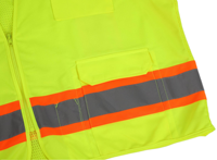 Gilet de sécurité réfléchissant haute visibilité multi-usages en maille jaune fluo pour travaux routiers
