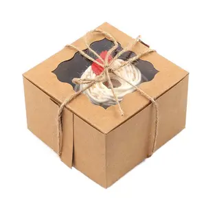卸売 包装ボックス焼き商品-良質の食品グレードの紙箱デザートベーキングスクエアカスタム印刷包装クラフト紙箱