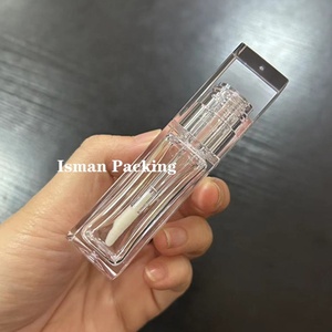 ISMAN - Tubo de Brillo Labial Cuadrado Transparente de 10 ml, Envase Vacío para Brillo Labial, Transparente como el Cristal, con Varita Aplicadora, Logotipo Personalizado - Product Image 6